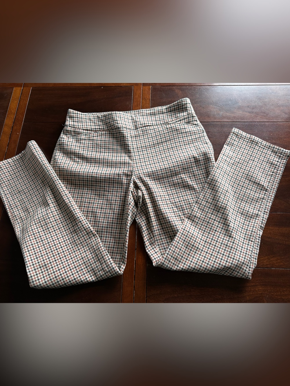 croft & barrow Houndstooth Plaid Waistband Trousers - Cream, Black, Rust